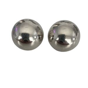 Vintage Modernist Taxco Earrings Sterling Silver Clip On 20g